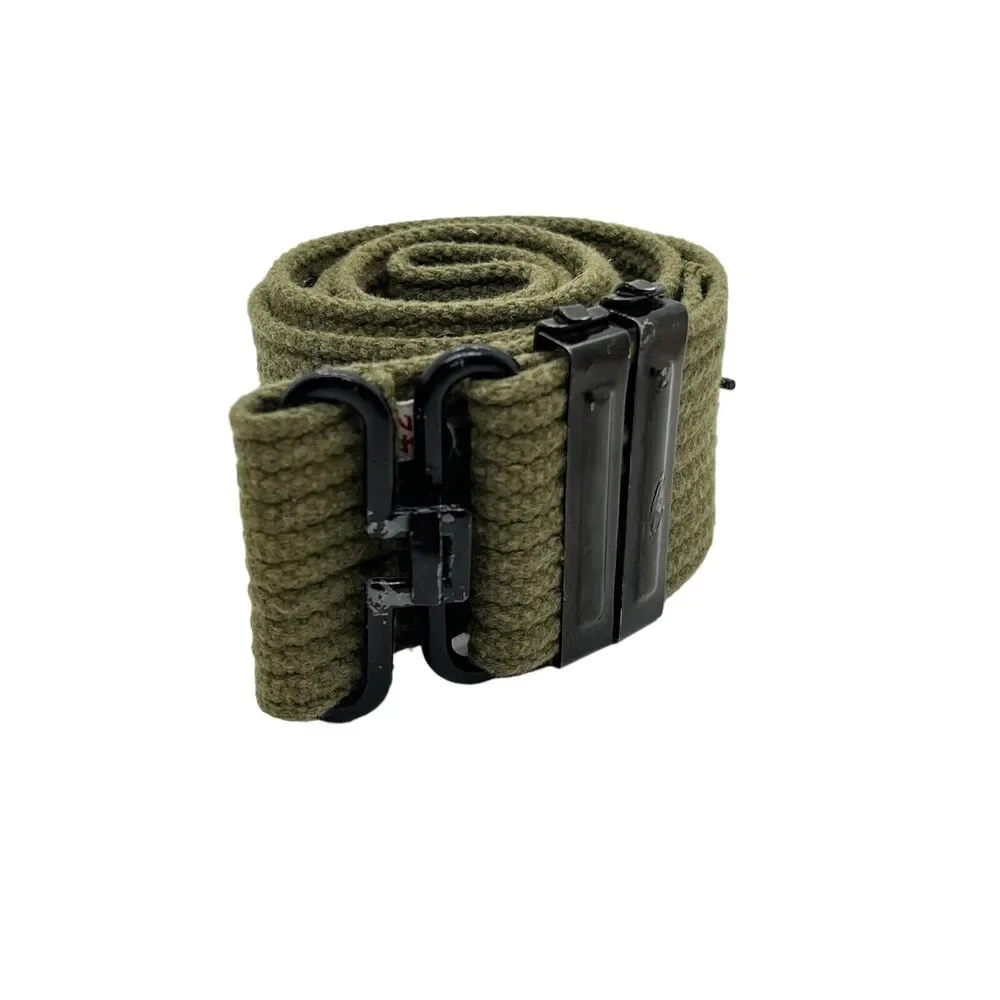 Pistol Belt Olive Size 42 Made in Japan Vintage Army Strapping Woven Military